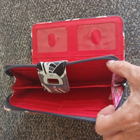 Vera Bradley Pink Floral Women's Large Wallet - Picture 6 of 10